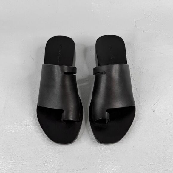 NIB Rick Owens 2016 Black Leather Octavio Sliver Wedge Sandal IT 39, US 9 NEW - Picture 4 of 9